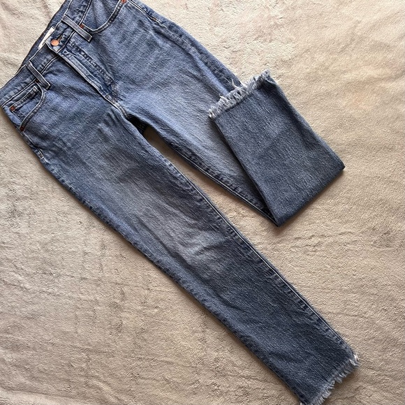 Madewell The Perfect Vintage Jean High Rise Tapered Mom Denim Raw Hem Ainsworth - Picture 1 of 17